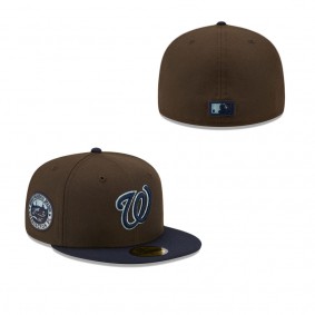 Men's Washington Nationals Brown Navy 2008 Inaugural Season Walnut 9FIFTY Fitted Hat