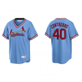 Men's St. Louis Cardinals Willson Contreras Light Blue Cooperstown Collection Road Jersey