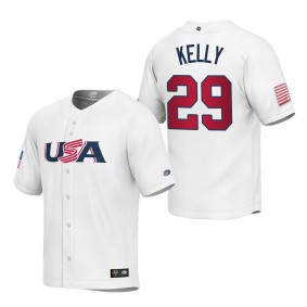 Merrill Kelly Youth USA Baseball White 2023 World Baseball Classic Replica Jersey