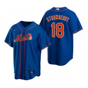 Men's New York Mets Darryl Strawberry Nike Royal Replica Alternate Jersey