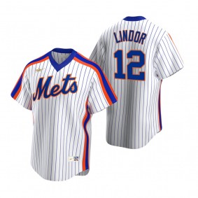 New York Mets Francisco Lindor Nike White Cooperstown Collection Home Jersey