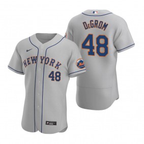 Men's New York Mets Jacob deGrom Nike Gray Authentic 2020 Road Jersey