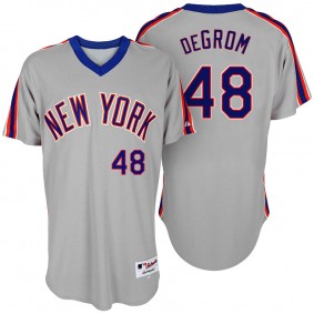 Male New York Mets Jacob deGrom #48 Gray Turn Back the Clock Jersey