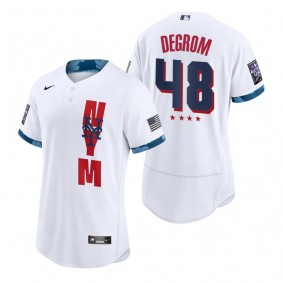 Men's New York Mets Jacob deGrom White 2021 MLB All-Star Game Authentic Jersey