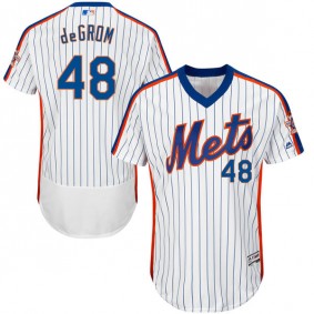 Male New York Mets #48 Jacob deGrom White Alternate Flexbase Collection Player Jersey