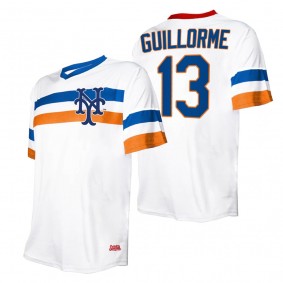 Luis Guillorme New York Mets Stitches White Cooperstown Collection V-Neck Jersey