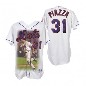 Mike Piazza Home Run After 9.11 White Graphic Jersey