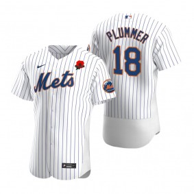 New York Mets Nick Plummer Poppy Patch Authentic White Memorial Day Jersey