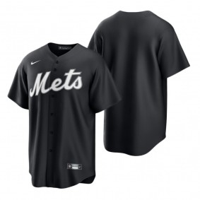 New York Mets Nike Black White Replica Team Jersey