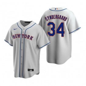 Men's New York Mets Noah Syndergaard Nike Gray Replica Road Jersey