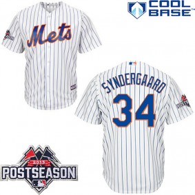 Male New York Mets #34 Noah Syndergaard White Cool Base Home Jersey