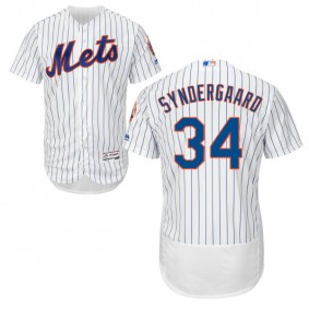 Male New York Mets #34 Noah Syndergaard White Flexbase Collection Jersey