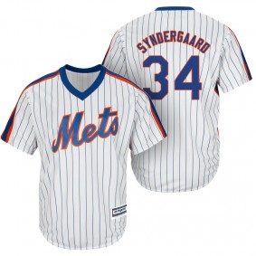 Male New York Mets #34 Noah Syndergaard White Official Cool Base Player Jersey