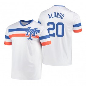 New York Mets Pete Alonso White Cooperstown Collection V-Neck Jersey