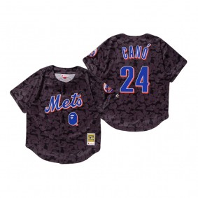 New York Mets Robinson Cano Charcoal BAPE x Mitchell & Ness Jersey
