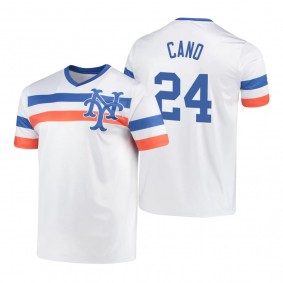 New York Mets Robinson Cano White Cooperstown Collection V-Neck Jersey