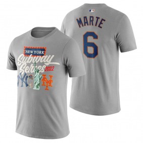 New York Mets Starling Marte Gray 2022 Subway Series CITI Field T-Shirt