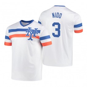 New York Mets Tomas Nido White Cooperstown Collection V-Neck Jersey