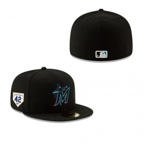 Men's Miami Marlins Black 2023 Jackie Robinson Day 59FIFTY Fitted Hat