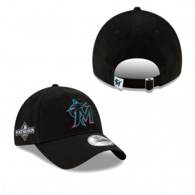 Men's Miami Marlins Black 2023 Postseason 9TWENTY Adjustable Hat