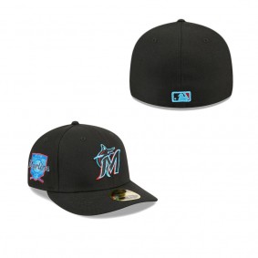 Men's Miami Marlins Black 2023 MLB Father's Day Low Profile 59FIFTY Fitted Hat