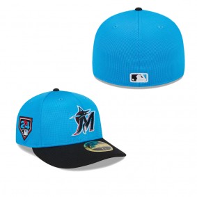 Men's Miami Marlins Blue Black 2024 Spring Training Low Profile 59FIFTY Fitted Hat