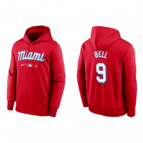 Men's Miami Marlins Josh Bell Red City Connect Therma Hoodie