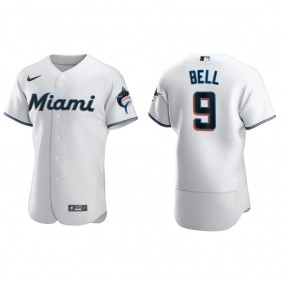 Men's Miami Marlins Josh Bell White Authentic Home Jersey