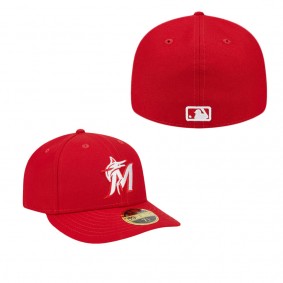 Men's Miami Marlins Scarlet Low Profile 59FIFTY Fitted Hat