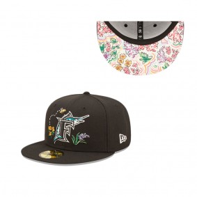 Miami Marlins Watercolor Floral 59FIFTY Fitted Hat