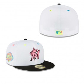 Men's Miami Marlins White Neon Eye 59FIFTY Fitted Hat