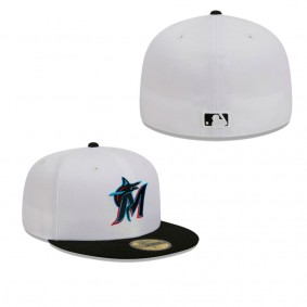 Men's Miami Marlins White Optic 59FIFTY Fitted Hat