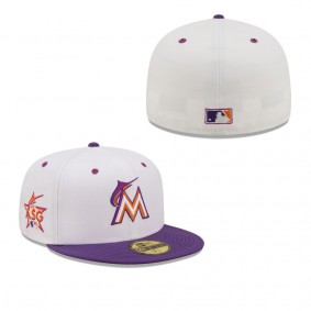 Men's Miami Marlins White Purple 2017 MLB All-Star Game Grape Lolli 59FIFTY Fitted Hat