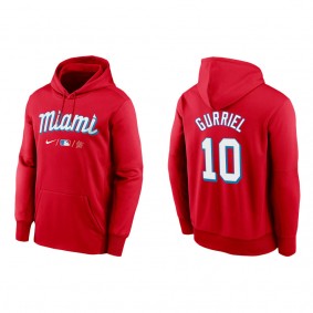 Men's Miami Marlins Yuli Gurriel Red City Connect Therma Hoodie