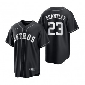 Houston Astros Michael Brantley Nike Black White 2021 All Black Fashion Replica Jersey