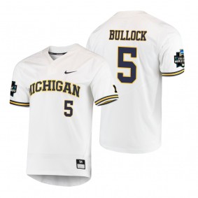 Michigan Wolverines Christan Bullock White 2019 NCAA Baseball World Series Jersey