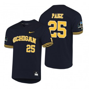 Michigan Wolverines Isaiah Paige Navy 2019 NCAA Baseball World Series Jersey