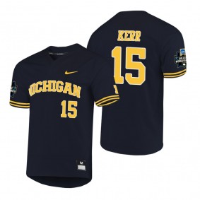Michigan Wolverines Jimmy Kerr Navy 2019 NCAA Baseball World Series Jersey