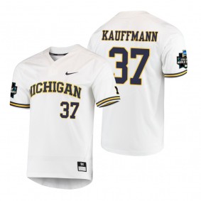Michigan Wolverines Karl Kauffmann White 2019 NCAA Baseball World Series Jersey