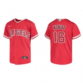 Mickey Moniak Youth Los Angeles Angels Red Replica Jersey