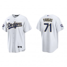 Dodgers Miguel Vargas White Gold Gold Program Replica Jersey
