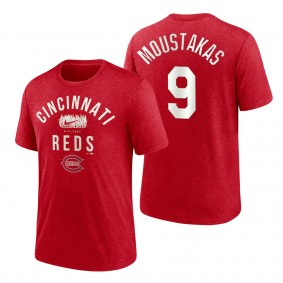 Reds Mike Moustakas Red 2022 Field of Dreams Lockup Tri-Blend T-Shirt