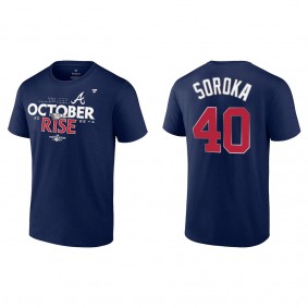 Mike Soroka Atlanta Braves Fanatics Branded Navy 2022 Postseason Locker Room T-Shirt