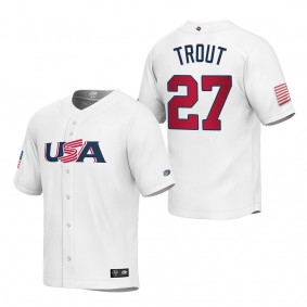 Mike Trout Youth USA Baseball White 2023 World Baseball Classic Replica Jersey