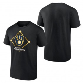 Men's Milwaukee Brewers Fanatics Branded Black 2023 Postseason Around the Horn T-Shirt