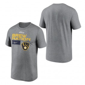 Men's Milwaukee Brewers Nike Heather Charcoal 2023 Postseason Legend Performance T-Shirt