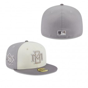 Men's Milwaukee Brewers Cream Gray Chrome Anniversary 59FIFTY Fitted Hat