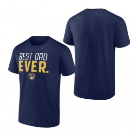 Men's Milwaukee Brewers Fanatics Branded Navy Best Dad Ever T-Shirt