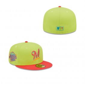 Men's Milwaukee Brewers Green Red 2002 MLB All-Star Game Cyber Highlighter 59FIFTY Fitted Hat