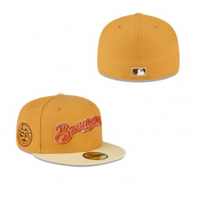 Milwaukee Brewers Just Caps Tan Tones 59FIFTY Fitted Hat